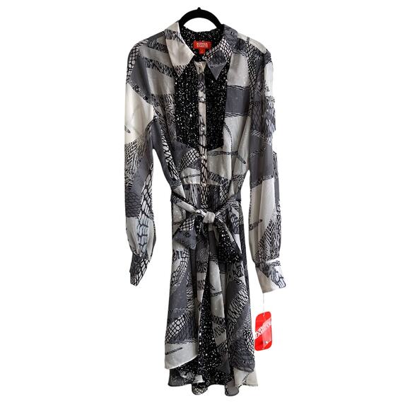 Kirna Zabete X Target Large Mesh Mix Up Hi-Low Button Up Shirt Dress - Picture 2 of 11